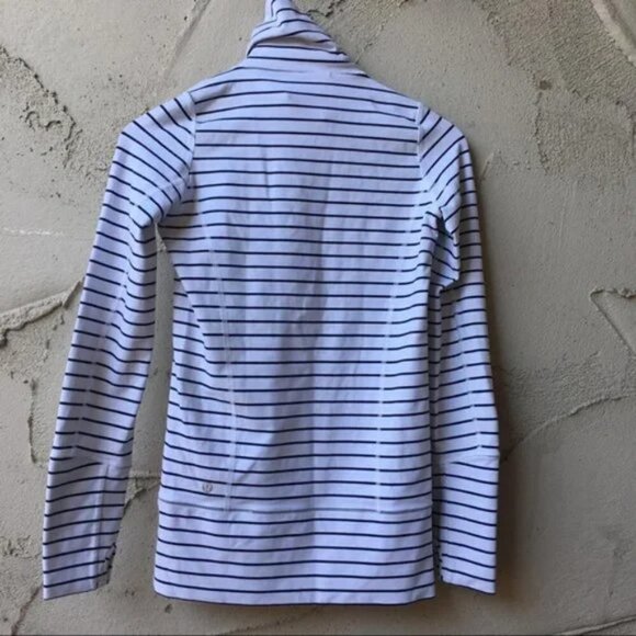Lululemon In Stride Jacket Quiet Stripe White Deep Indigo / Deep Indigo … - Picture 4 of 11